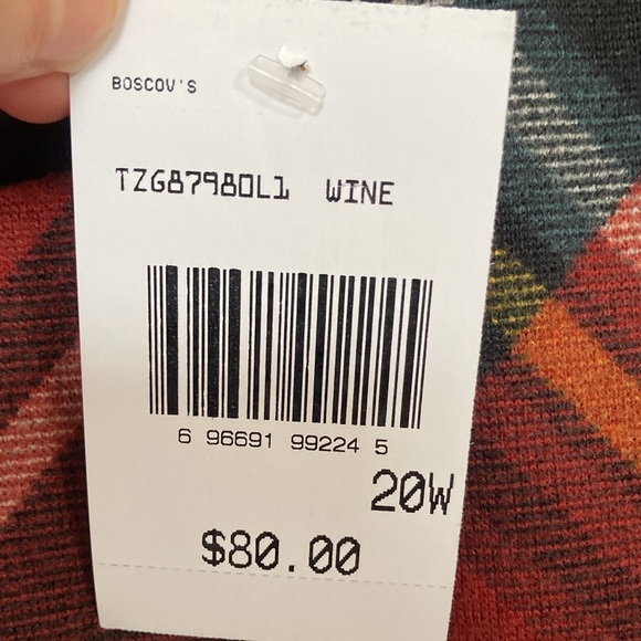 Connected dress plaid print dress w pockets has some stretch 20W - Picture 15 of 17